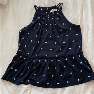 Navy LOFT sleeveless blouse